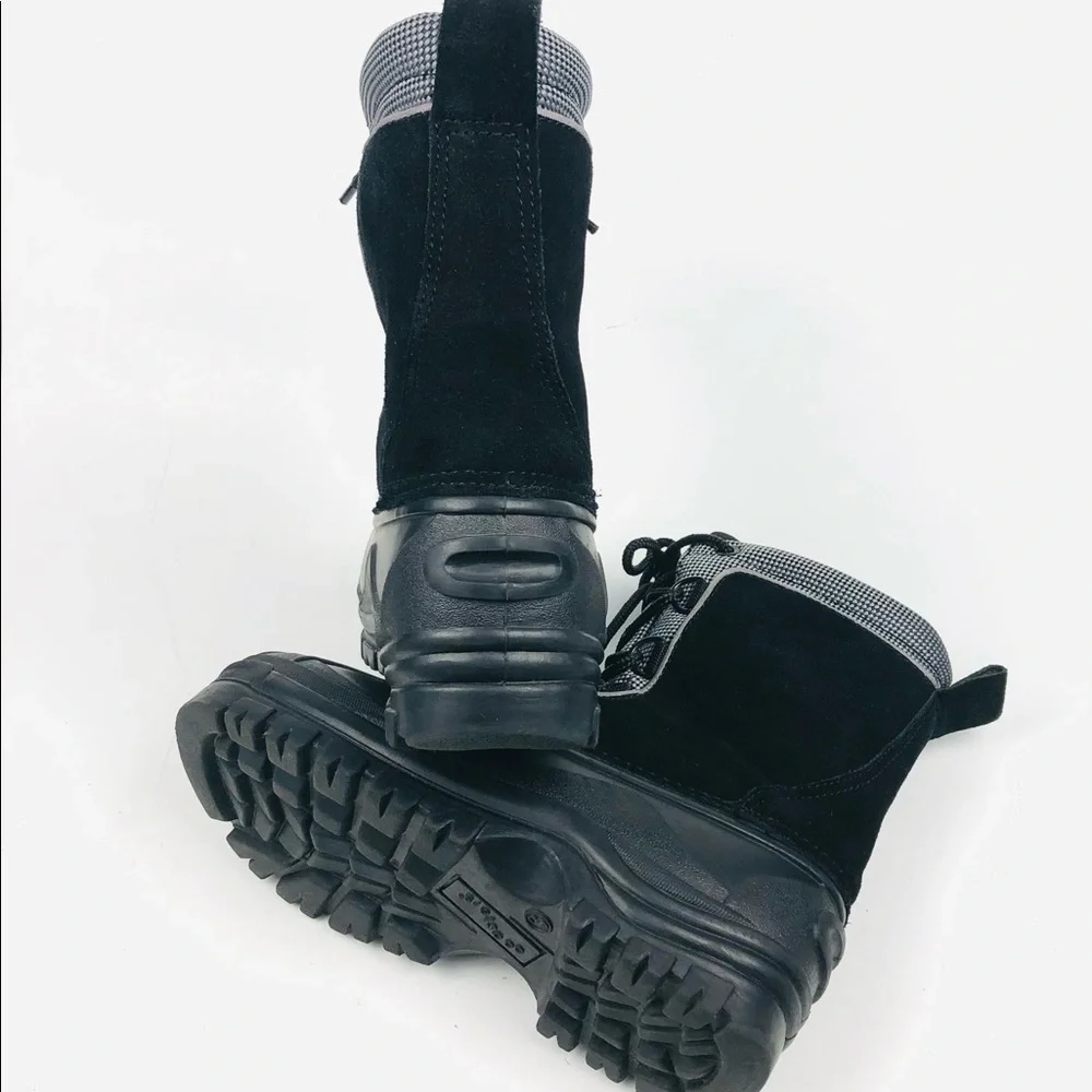 Coasters Kids Black Suede Thermolite Lace Up Boots Size 3